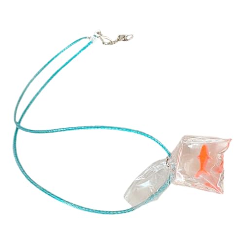 FRCOLOR Fisch Halskette einfach Fisch Charme Name für Schmuck Frauen Halskette Pendellanz Halskette Hochzeit Braut Halskette Sommerkette Halskette mit Fischanhänger Plastik von FRCOLOR