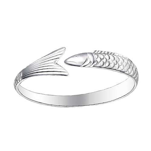 FRCOLOR Fischarmbandzubehör Sterling Code Manschette Initial schnell Fußkettchen Reiz Damenarmbänder Perlen armschlinge Armband Fisch Armbandöffnung lustiges Armband Silber von FRCOLOR