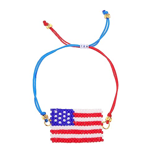 FRCOLOR Flag Armband Verstellbare Handkette Patriotisches Handgelenk Schmuck für Unabhängigkeitstag Nationalfeiertag und Feierlichkeiten von FRCOLOR