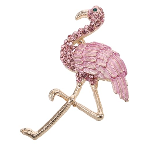 FRCOLOR Flamingo Brosche Strass Anstecknadel Glänzende Legierung Schmuck Damen Modisch Kreatives Design Für Geburtstag Hochzeit Valentinstag Accessoire von FRCOLOR