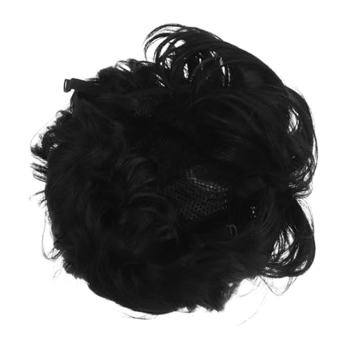 FRCOLOR Schwarze Flauschige Kunsthaarperücke Für Herren Kurz Geschichtet Hitzebeständig Für Halloween-partys Kostüme Karnevalszubehör von FRCOLOR