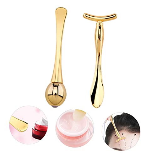 FRCOLOR Für Gesicht Und Augen Doppelseitiger Roller Förmiger Stab Aus Zinklegierung Tragbarer Beauty-löffel Für Make-up Und Gesichtsmassage von FRCOLOR