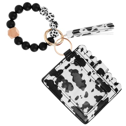 FRCOLOR Frauen geldbörse Mini Perlen Kupplung klein Armbandbrieftasche Ledergeldbörsen für Damen Kuhdruckbrieftasche Damen Kurze Geldbörse Armband geldbörse PU-Leder von FRCOLOR