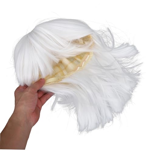 FRCOLOR Frauenperücke falsche Haare Party -Requisiten Kunsthaarperücken Perücken für Frauen Perücken anziehen Perücke anziehen Urlaubsperücken Perückenzubehör Hochtemperaturdraht Weiß von FRCOLOR