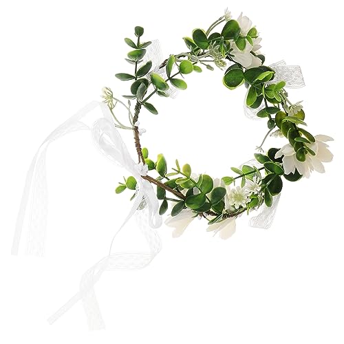 FRCOLOR Frische Maiglöckchen Blumengirlande Stirnband Foto Braut Brautjungfer Kopfschmuck Haarschmuck Waldstil Braut Kopfschmuck Floral Künstliche Blumenkronen Blumenkopfschmuck Fee Stoff von FRCOLOR