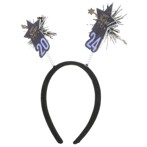 FRCOLOR Frohes Neues Jahr Stirnband Party-kopfbedeckung Für Neujahrsfest Weihnachtsdekor Haarreifen Mit Stabilem Material Exquisitem Design Für Verschiedene Anlässe von FRCOLOR