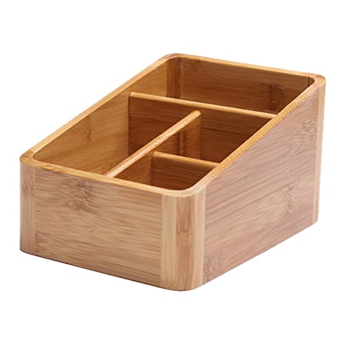 FRCOLOR Für Schreibtisch Kreative Kosmetik Und Fernbedienungs Organizer 4 Fächer Schlichtes Design Für Diverse Kleinigkeiten Praktische Aufbewahrungslösung von FRCOLOR