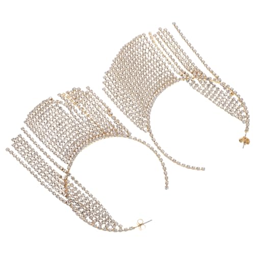 FRCOLOR Funkelnde Ohrringe mit Quasten Runde Anhänger Leichte Strass Ohrringe für Damen Ohrhänger für Hochzeit Party Festliche Anlässe von FRCOLOR