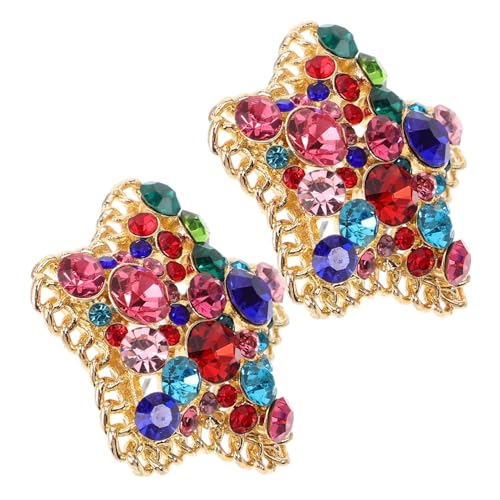 FRCOLOR Funkelnde Stern Ohrringe mit Strassbesatz Kleine Ohrstecker für Damen Vielseitiger Schmuck für Strandurlaub Party und Alltag Einzigartiges Design mit Meeres von FRCOLOR