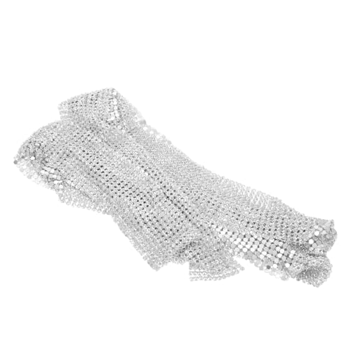 FRCOLOR Damen Pailletten Halstuch Glitzer Krawatte Schal Für Party Abend in Silber Langer Dünner Schal Vielseitig Tragbar Glamouröser Look Trendiges Accessoire von FRCOLOR