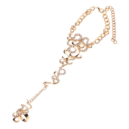 FRCOLOR Fußkette mit Filigranem Hohlem Blumenmuster aus Glänzendem Legierungsmetall Boho Anklet mit Zehenring für Frauen Sommerliches Strandaccessoire Stilvolles Schmuckstück für Hochzeit von FRCOLOR