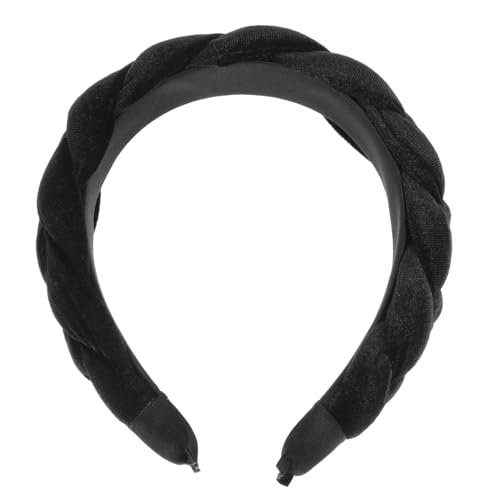 FRCOLOR Haarband Für Frauen Aus Tuch Geflochtenes Stirnband Mode Haarreif Kreativer Kopfschmuck Für Mädchen Schwarz Langlebiges Material von FRCOLOR