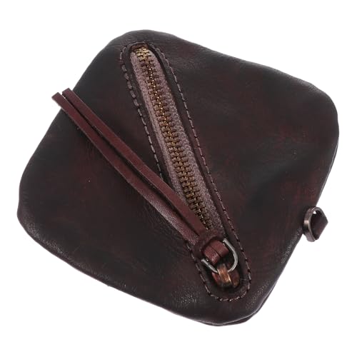 FRCOLOR Geldbörse Aus Echtem Für Männer Und Damen Kurze Tasche Mit Reißverschluss Kartenhalter Schlanke Brieftasche Geeignet Für Täglichen Gebrauch von FRCOLOR