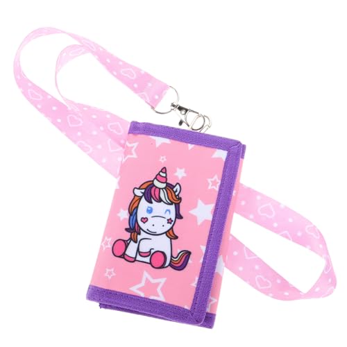 FRCOLOR Geldbörse Einhorn Canvas Portemonnaie Leicht und Robust mit Mehreren Fächern für Mädchen und Jugendliche Praktisch und Kreativ mit Schlüsselband von FRCOLOR