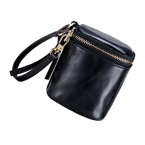 FRCOLOR Geldbörse Handtaschen Damen Tragetasche Make-up-Taschen Makeup Tasche Minitasche mit Reißverschluss Hand tragen Mini-Tasche Lippenstift Tasche Lanyard Kosmetiktasche Echtes Leder von FRCOLOR