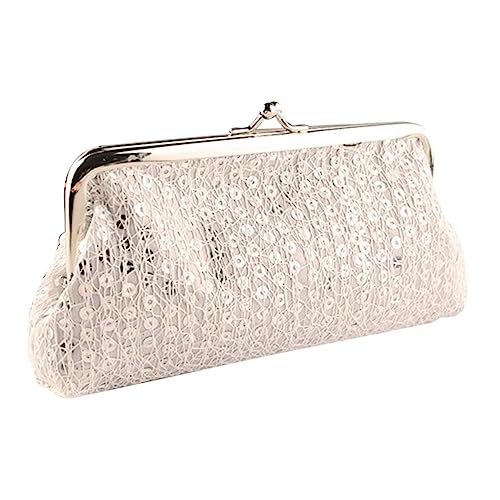 FRCOLOR Damenhandtaschen Brieftasche Geldbörsen Mädchen Handtasche Weiß Pailletten Geldbörse von FRCOLOR
