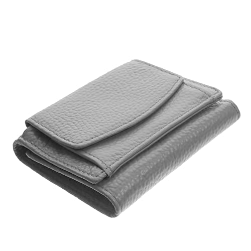 FRCOLOR Geldbörse für Kreditkarten Inhaber Beutel Kompakt Tasche Mädchen scheckkarten-etui kreditkartenhalter portmonee mini cardholder kleines Kartenetui Geldbörse Damen klein Leder Grey von FRCOLOR