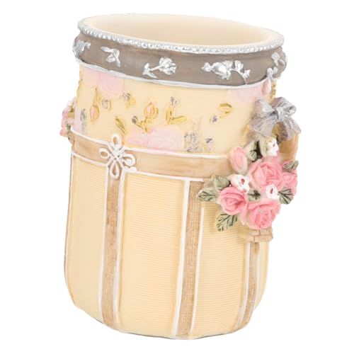FRCOLOR Geschnitzter Make Up Behälter Pad Make Up Pinselhalter Pinsel Stift Make Up Pinsel Eimer Kosmetik Make Up Pinsel Organizer Transparenter Lippenstift Schreibtisch von FRCOLOR