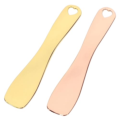 FRCOLOR Gesichtscreme-löffel Make-up-spatel Beauty-scoop Hautpflege-tool Zinklegierung Tragbares Beauty-tool 2er-pack von FRCOLOR