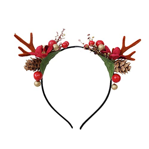 FRCOLOR Geweih Haarreif Für Weihnachten Und Künstliche Früchte Blumen Dekoration Im Mori Stil Festival Accessoire Für Frauen Und Mädchen von FRCOLOR