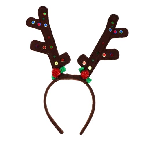 FRCOLOR Weihnachts-rentier Antlers Haarreif Für Erwachsene Cosplay Kostüm Kopfschmuck Für Feiern Partys Und Festliche Anlässe Ohne Lichteffekte von FRCOLOR