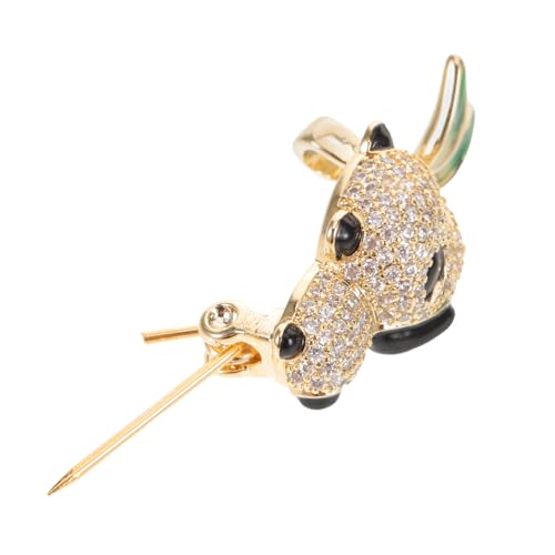 FRCOLOR Glitzernde Panda-brosche mit Strasssteinen Sicherer Ansteckverschluss Leichter Animal-lapel-pin für Rucksack Hemdkragen und Pullover Modische Funkelnde Schmuck-badge-dekoration von FRCOLOR