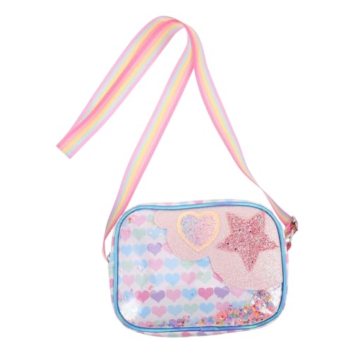 FRCOLOR Glitzernde Umhängetasche Für Mädchen Mit Meeresmotiv Leicht Und Robust Verstellbarer Schultergurt Für Täglichen Gebrauch Und Feiern Ausreichend Stauraum Für Snacks Spielzeug von FRCOLOR