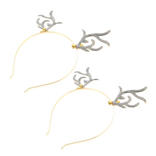 FRCOLOR Glitzerndes Weihnachts Rentier Stirnband 2 Stück Geweih Haarreif Golden Für Erwachsene Und Kinder Weihnachts Haarschmuck Für Weihnachtsfeiern Karneval Und Fotos von FRCOLOR