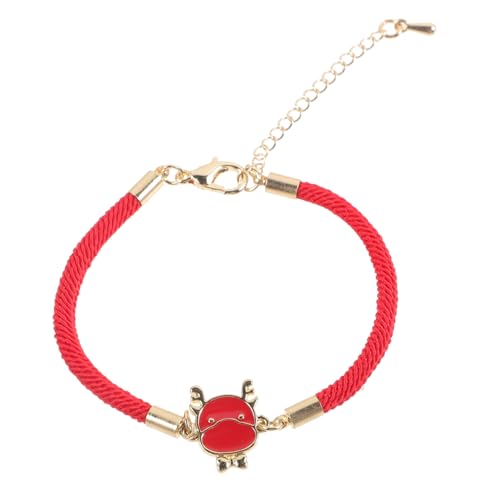 FRCOLOR Glücksbringer Armband Rotes Geflochtenes Dragon Charm Bracelet Jahr Drachen für Damen und Herren Schutzarmband Modisch Langlebig von FRCOLOR