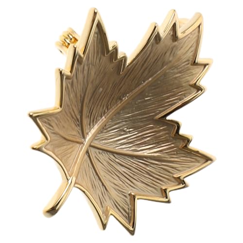 FRCOLOR Goldene Ahornblatt Brosche mit Emaille Matte Vintage Anstecknadel für Damen Leichte Herbstliche Schmuckaccessoire Eleganter Lapel Pin für Kleider Mäntel Schals und Rucksäcke von FRCOLOR