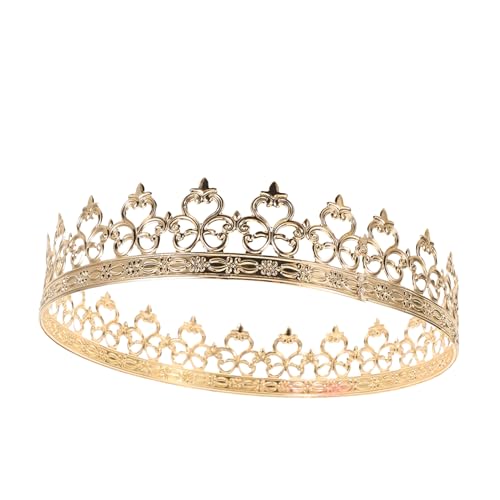 FRCOLOR Goldene Krone Aus Metall Für Männer Cosplay-kopfbedeckung Mittelalterliche Tiara Für Cosplay Königliche Kostümkrone Für Halloween-partys Requisiten Für Königliche von FRCOLOR