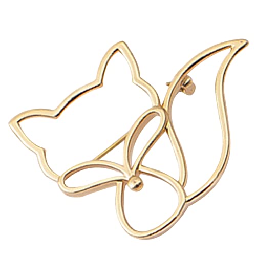 FRCOLOR Goldene Hohle Fuchsbrosche Anstecknadel aus Metall Kleidung Anstecknadel für Anzug Schal Hut Modisches Damenaccessoire Langlebig und Vielseitig Einsetzbar von FRCOLOR