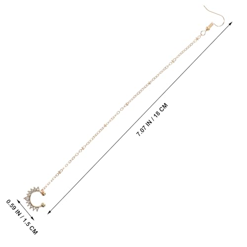 FRCOLOR Goldener Fake Nasenring mit Kette nicht Durchstochenes Septum Schmuckstück Leichter Metall Nasenschmuck mit Ohrkette für Damen für Tanz Party Hochzeit und Festival Accessoire FRCOLOR Goldener Fake Nasenring mit Kette nicht Durchstochenes Septum Schmuckstück Leichter Metall Nasenschmuck mit Ohrkette für Damen für Tanz Party Hochzeit und Festival Accessoire von FRCOLOR