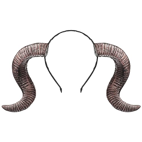 FRCOLOR 1stk Gothic-horn-stirnband Schaf Kostüm Schwarze Hörner-kopfbedeckung Frauen-party-haarband Teufelshörner-stirnband in Meiner Nähe Make-up-stirnband Cosplay Halloween Kleidung von FRCOLOR