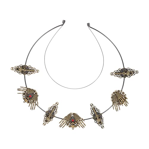 FRCOLOR Gothic Skull Hair Hoop Für Festivals Und Cosplay Dekorativer Haarschmuck Aus Metall Für Halloween Und Party-outfits Bequem Und Langlebig von FRCOLOR