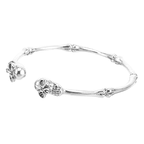 FRCOLOR Gothic Skull Handgelenk Armband aus Offenes Punk Design Komfortabel und Hautfreundlich Modisches Halloween Schmuckstück für Damen und Herren Auffälliges Accessoire von FRCOLOR