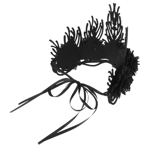 FRCOLOR Gothic-kopfschmuck Schwarze Tiara Stirnband Blumenkopfschmuck Gothic-blumenkrone Für Halloween-party Cosplay Maskerade Hochzeit Geburtstag von FRCOLOR