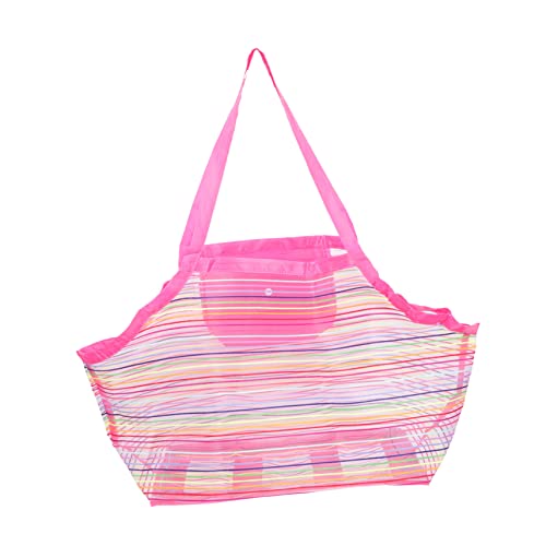FRCOLOR Große Bunte Strandtasche aus Robustem Netzmaterial und Vielseitig als Aufbewahrungstasche für Badespielzeug Handtasche und Urlaubstasche Geeignet für Badetücher von FRCOLOR