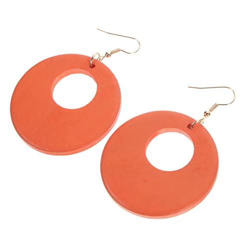 FRCOLOR Große Damen Holz Ohrringe Geometrisch Runde Hängende Ohrhänger Modischer Schmuck Für Alltag Party von FRCOLOR