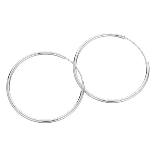 FRCOLOR Große Runde Creolen Ohrringe aus Sterling Silber Vintage Stil Leichte und Bequeme Damen Ohrschmuck für Alltag Party und Festival Modische Silberne Hoop Ohrringe von FRCOLOR