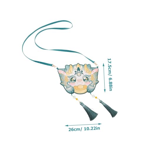 FRCOLOR Drachen-geldbörse Mit Besticktem Riemen Kleine Umhängetasche Für Damen Chinesische Umhängetasche Mit Lippenstift-motiv Umhängegeldbörse Für Reisegeld Mit Viel Stauraum Für von FRCOLOR