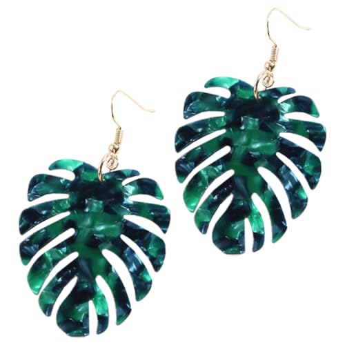 FRCOLOR Grüne Monstera Ohrringe aus Leichte Tropfenförmige Dangle Ohrhänger für Frauen Pflanzenschmuck für Party und Alltag von FRCOLOR