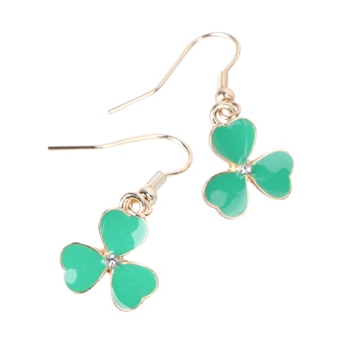 FRCOLOR Grüne Shamrock Ohrstecker Damen Modisch Legierung Schmuck für Alltag Party Stilvoll Eleganter Glücksbringer von FRCOLOR