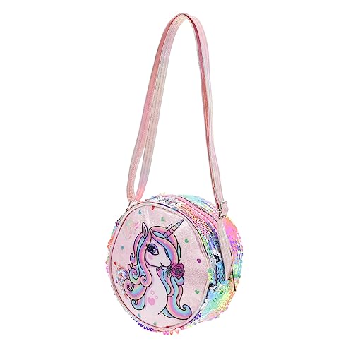 FRCOLOR Gürteltasche Flauschige Tragetasche Glitzer-Pailletten-geldbörse Plüschkuriertaschen Umhängetasche Für Mädchen Runde Umhängetasche Glitzer Tasche Student Beiläufig Grüßer Schmücken von FRCOLOR