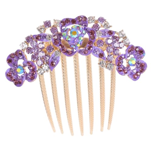 FRCOLOR Haarnadeln Für Frauen Strass-haarkamm Haarkamm Für Damen Dekorativ Haarkamm Für Damen, Accessoires Für Feines Haar Haarstyling-zubehör Strasssteine Braut Violett Hochzeit Schmuck von FRCOLOR