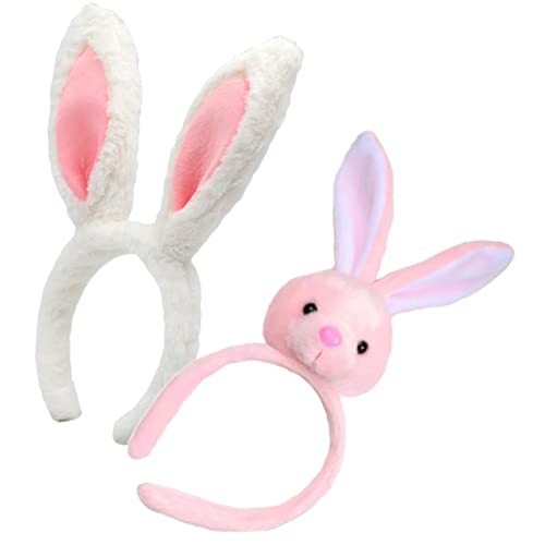 FRCOLOR 2stücke Hasenohren Haarband Niedliche Plüsch Stirnbänder Für Kostümpartys Ostern Und Lustige Hasenohren Haarschmuck Für Und Lange Ohren Und Weißes Design von FRCOLOR