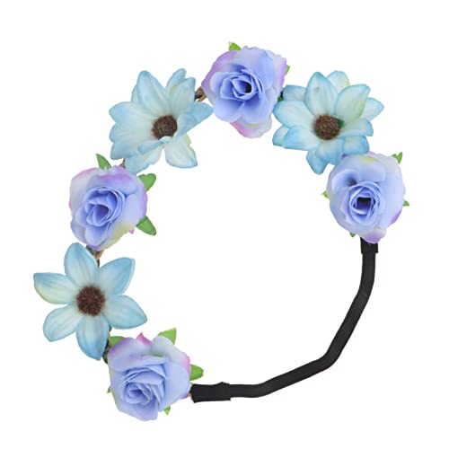 FRCOLOR Blumengirlande Haarschmuck haar zubehör Braut Stirnband -Mädchen-Outfit elastische Haargummis Blumenhaarkranz rosa Stirnband Blumenmädchen Sonnenblume Krone Kopfbedeckung Kind von FRCOLOR