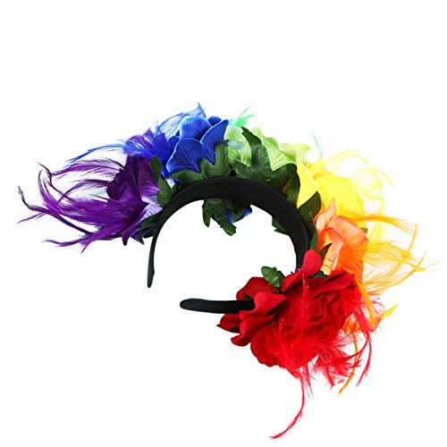 FRCOLOR Haarband Mit Federn Lustiges Blumen-haar-accessoire Für Halloween Partys Und Festivals Kopfbedeckung Für Kostüme Und Tägliche Outfits von FRCOLOR