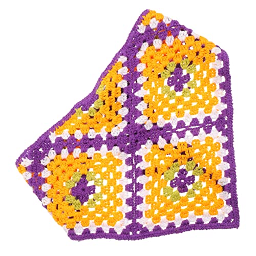 FRCOLOR Haarbandanas Dreieckiges Stirnband Damen Schal Gehäkelte Bandana-stirnbänder Gehäkeltes Bandana Haarreif Geflochten Turban Stirnband Schal 70er Violett Bilden Stoff Haarschmuck von FRCOLOR