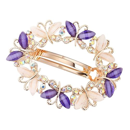 FRCOLOR Haarschmuck haar spangen Haar Klammern Brautkopfschmuck für die Hochzeit Haarklammer Haarspangen Federclips Haarhalter Wenig frisch Federbügel oberer Clip Haarnadel Mädchen Violett von FRCOLOR